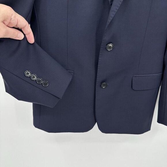 jacket blazer sport coat regent fitzgerald navy blue - Picture 6 of 9